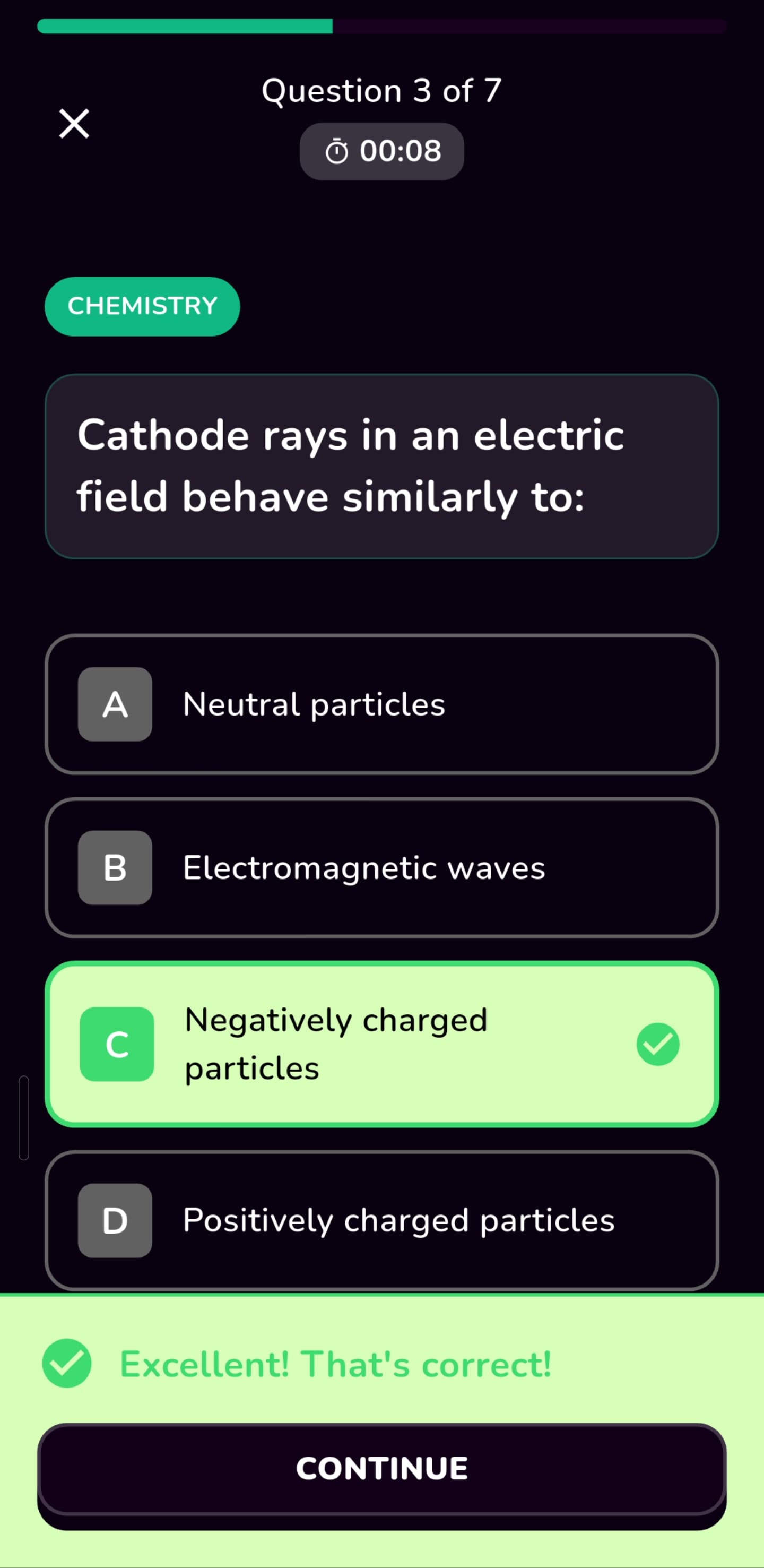 Timed practice questions in the Logic Bloom app